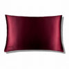 Rouge coloured Drowsy silk pillowcase on a white background
