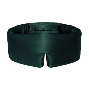 Introducing Ivy Green by drowsysleepco—a dark green padded sleep mask crafted from luxurious mulberry silk, featuring “DROWSY” embossed on one side. Designed to fully wrap around your head, it offers exceptional comfort and total light blocking.